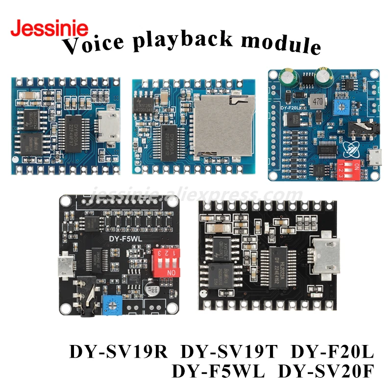 DY-SV19R/SV19T/F20L/F5WL/SV20F Модуль воспроизведения голоса 5 Вт 10 Вт 20 Вт 9-позиционный переключатель Воспроизведение MP3 Встроенная карта для хранения вспышки TF-карта