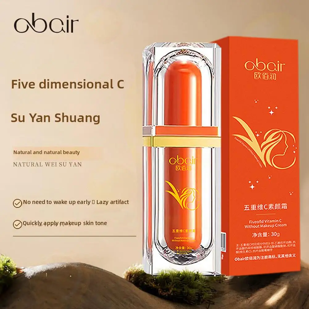 Фото Тональный крем Five Vitamin C, 30 г, крем для ленивого макияжа, уход за кожей, косметика VC, увлажняющий, осветляющий, натуральный отбеливающий консилер Orig B0T1 №2