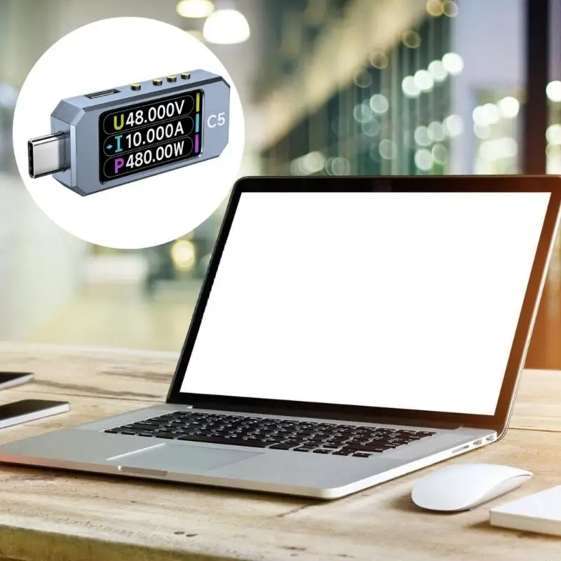 Фото Тестер измерителя мощности типа C USB с регистрацией мощности и анализ Ribples 77JC №3