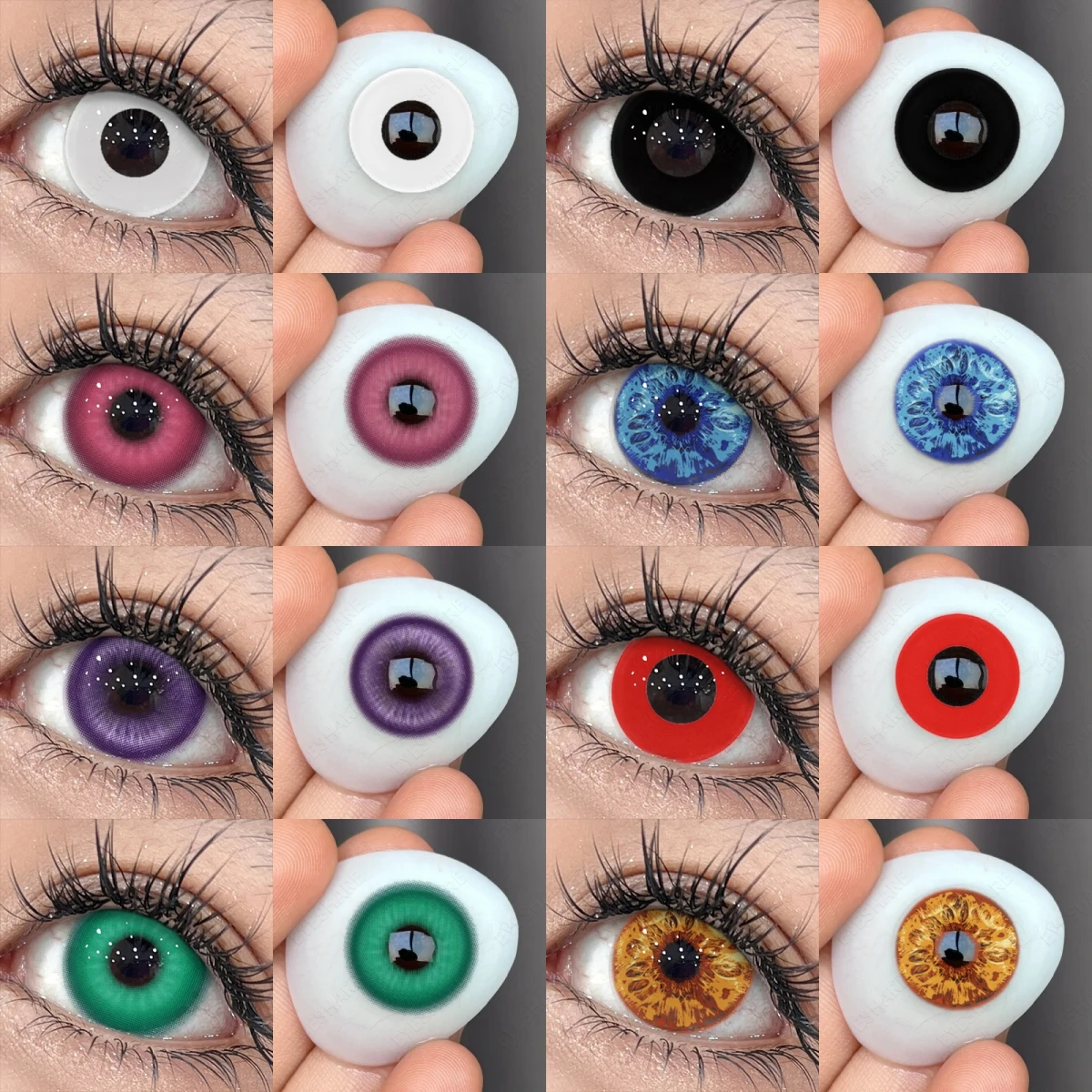 1 пара контактных линз EYESHARE белого цвета для Хэллоуина, косплей, красные, зеленые, аниме, линзы для глаз, синие контактные линзы для макияжа