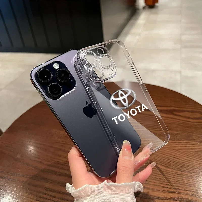 Роскошный прозрачный чехол для телефона IPhone 11 12 13 14 Pro Max XR X XS SE 7 8 Plus для Toyota Chr RAV4 Yaris Camry Avalon Land Cruiser
