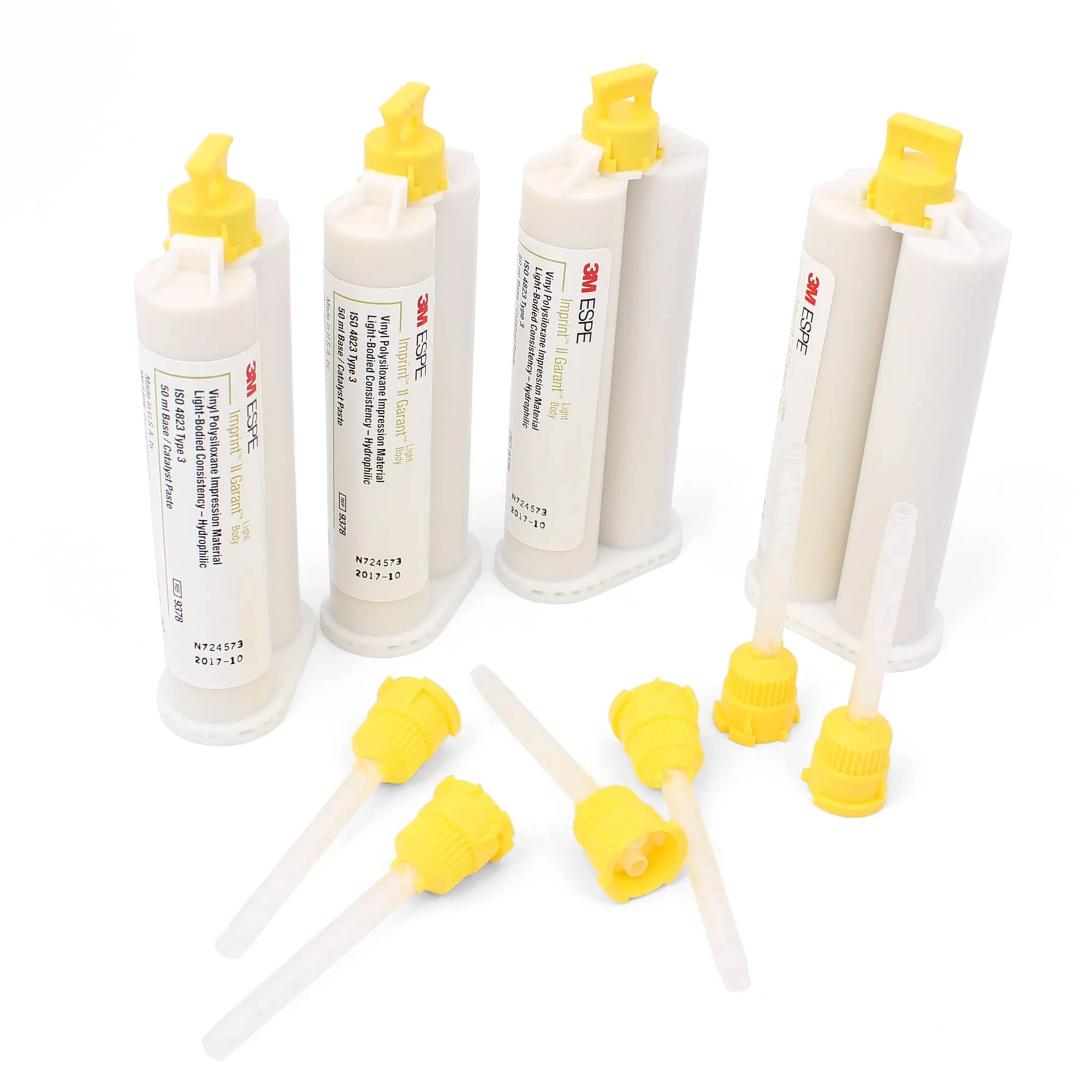 3M ESPE Imprint II Garant Силиконовый оттискный материал (низкая вязкость/поток, дополнительно-затвержденный, смешанный пистолет, вторичный, желтый, 50 мл*4