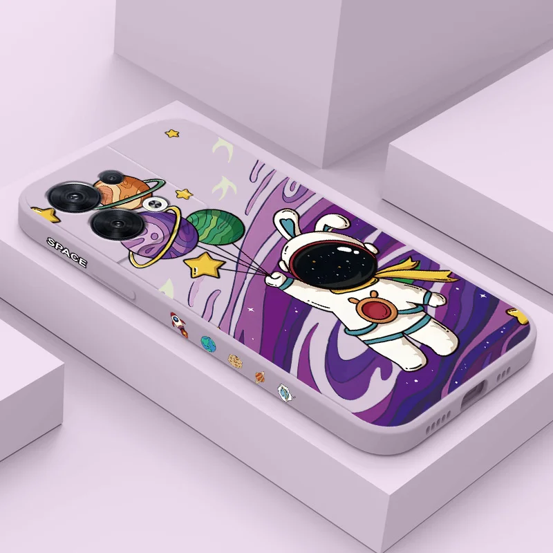 Галактический астронавт телефон фрикет для OPPO Reno 10 8 8T 8Z 7 7Z 6 5 Pro 4G ф19 F9 Pro Plus чехол из жидкого силикона