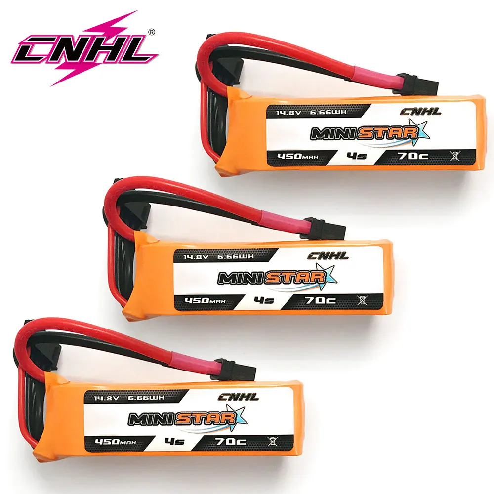Фото 3 шт., аккумулятор CNHL Lipo, 14,8 в, 450 мАч, 70C, мини-Квадрокоптер, гоночный хобби №1