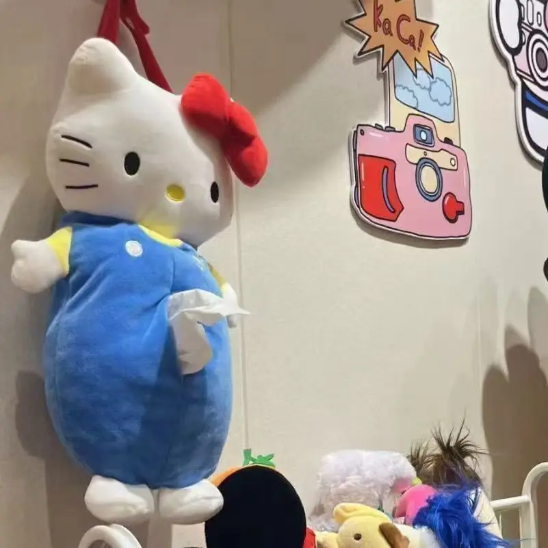 Фото MINISO Sanrio HelloKitty коробка для салфеток милый автомобиль в коробке для хранения кукла гостиная мультфильм высокий внешний вид подарок на день рождения №2