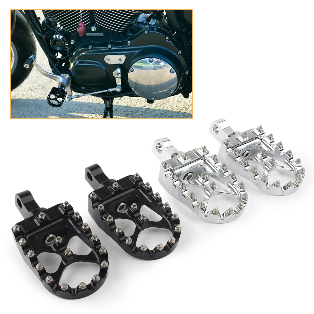 2 шт., подставка для ног мотоцикла, широкая подставка для ног в стиле MX для Harley Dyna Sportster Iron XL883, Fatboy Bobber, алюминий с ЧПУ