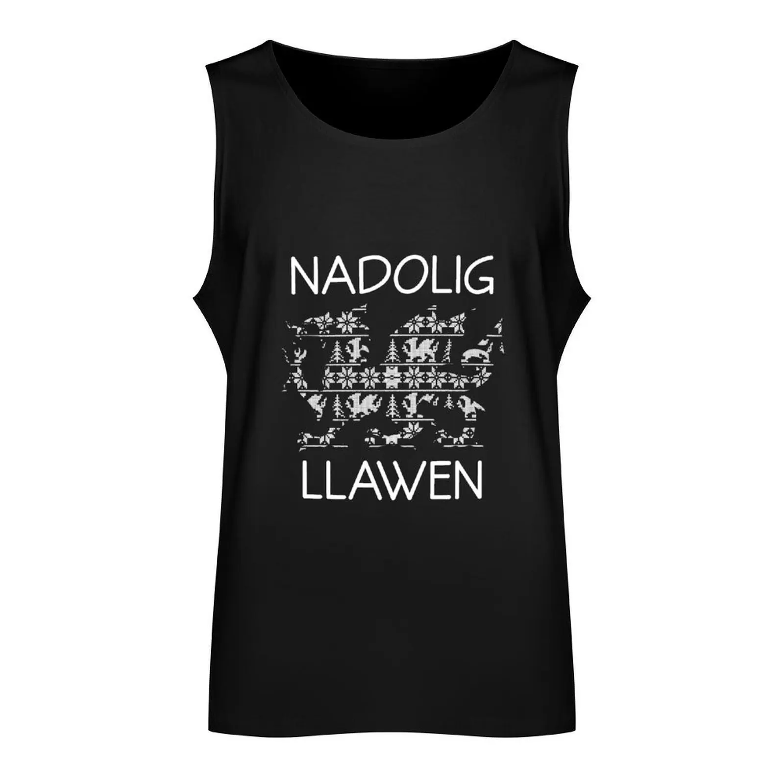 Фото Nadolig Llawen Wales Welsh Dragon Cymru Merry Christmas Xmas Tank Top Body man одежда для фитнеса для мужчин сексуальная одежда для мужчин №2