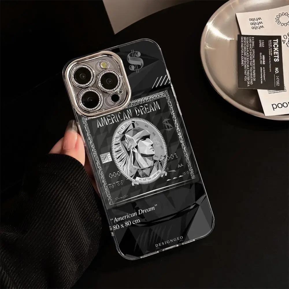 Черный чехол для телефона Amex с рисунком кредитной карты для IPhone 11, 13, 14, 15, 16 Pro Max Plus, чехол из перьевой пряжи