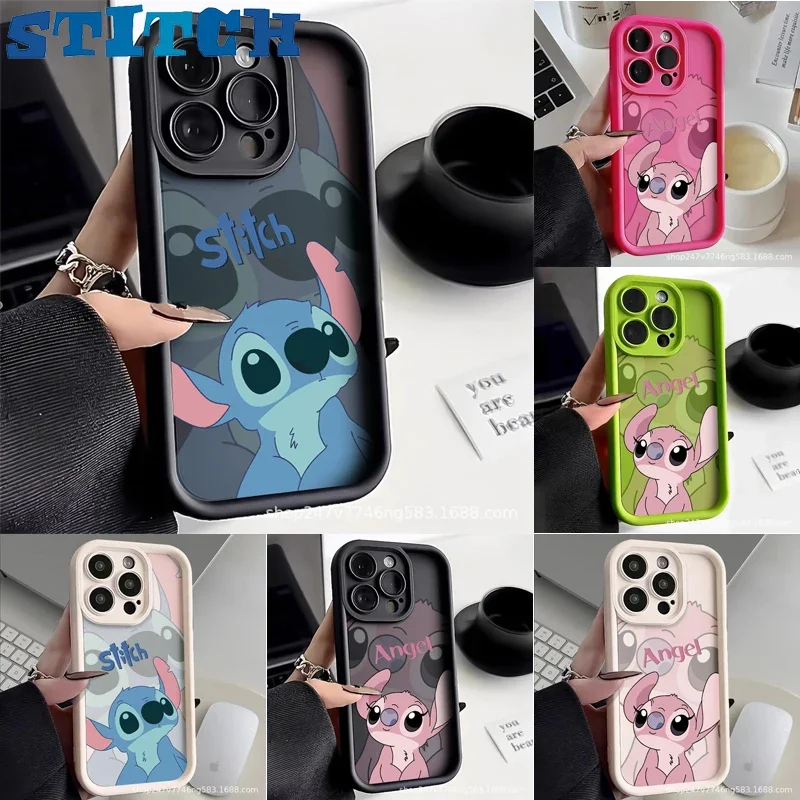 Чехол для телефона Disney Stitch для IPhone 15 Pro Max 14 13 12 11 Pro Max, чехол для пар, милый чехол для IPhone 14 11 Pro Max X XR XS Max