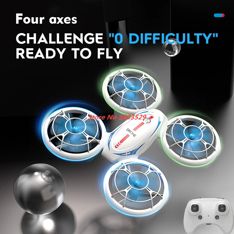 Полная защита крутой светодиодный светильник RC Drone UFO 2.4G Attitude Hold Hover безголовый режим Roatation RC Drone Quadcopter Boy Kid Gif