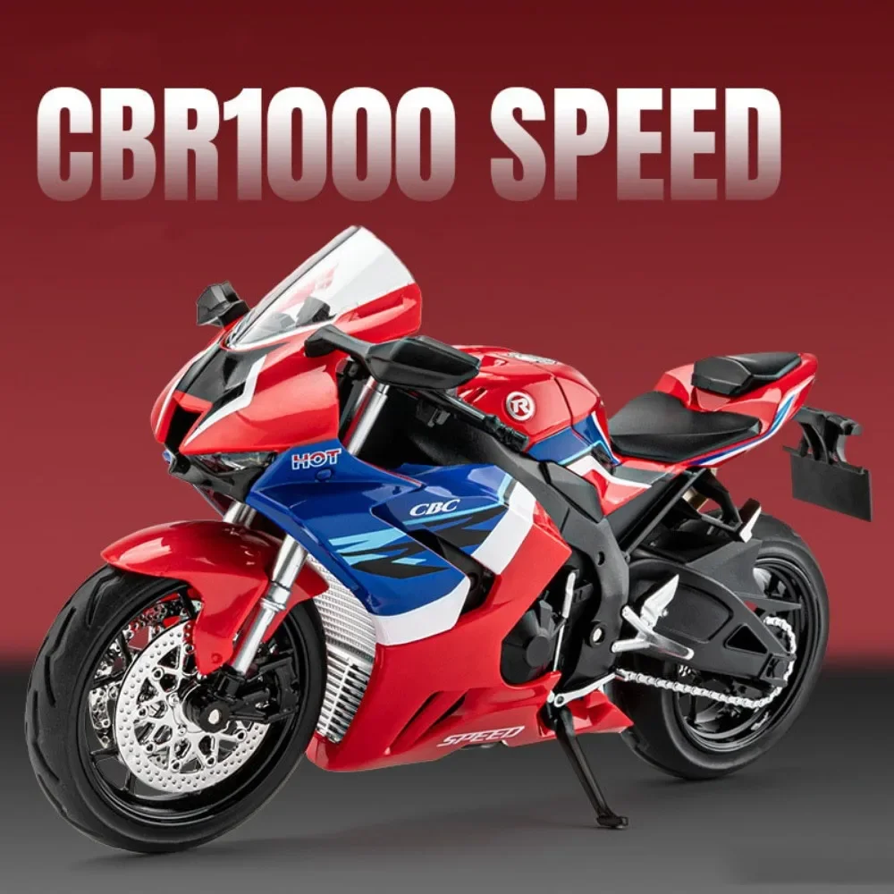Фото 1/12 Honda CBR1000RR гоночная модель мотоцикла, игрушка из металлического сплава №3