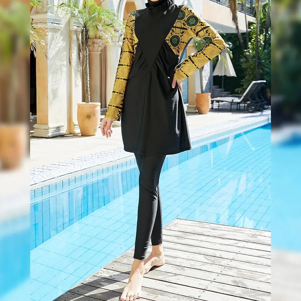 Фото Burkini Femme Musulmane Maillot De Bain мусульманские женщины скромная купальная одежда исламский купальник консервативный хиджаб купальный костюм пляжная одежда №3