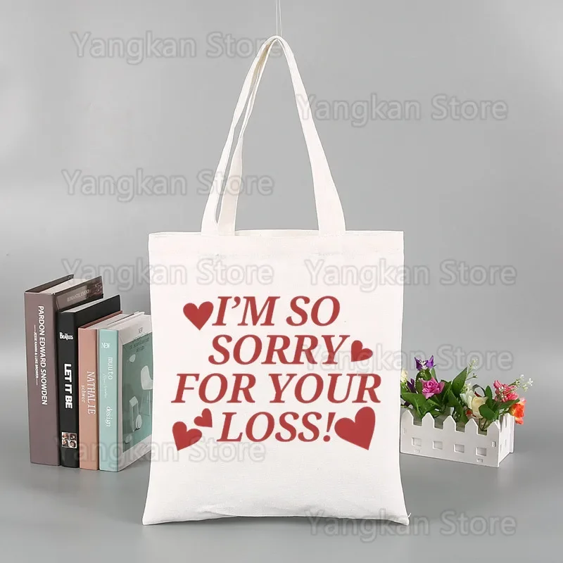 Фото Я Sorry for Your Loss Sabrina Tote Bag Эко-сумка для покупок Большая вместительная складная пляжная сумка-шоппер Плотник Пожалуйста, холст №4