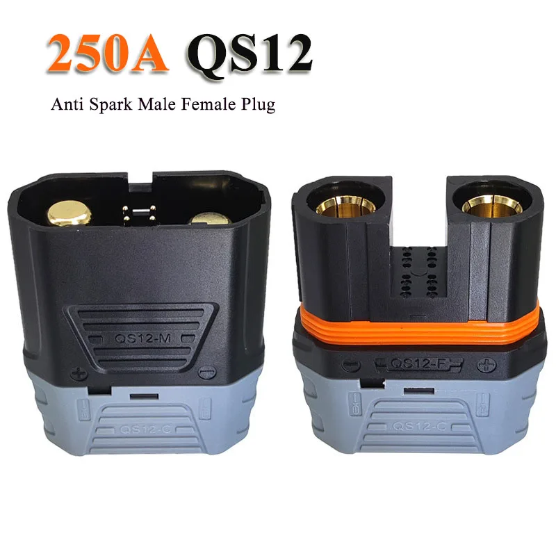 Антиисквой разъем QS12 250AL для литиевой батареи, сильноточный адаптер для тяжелых условий эксплуатации, штекер и гнездо, модель самолета, запуск автомобиля