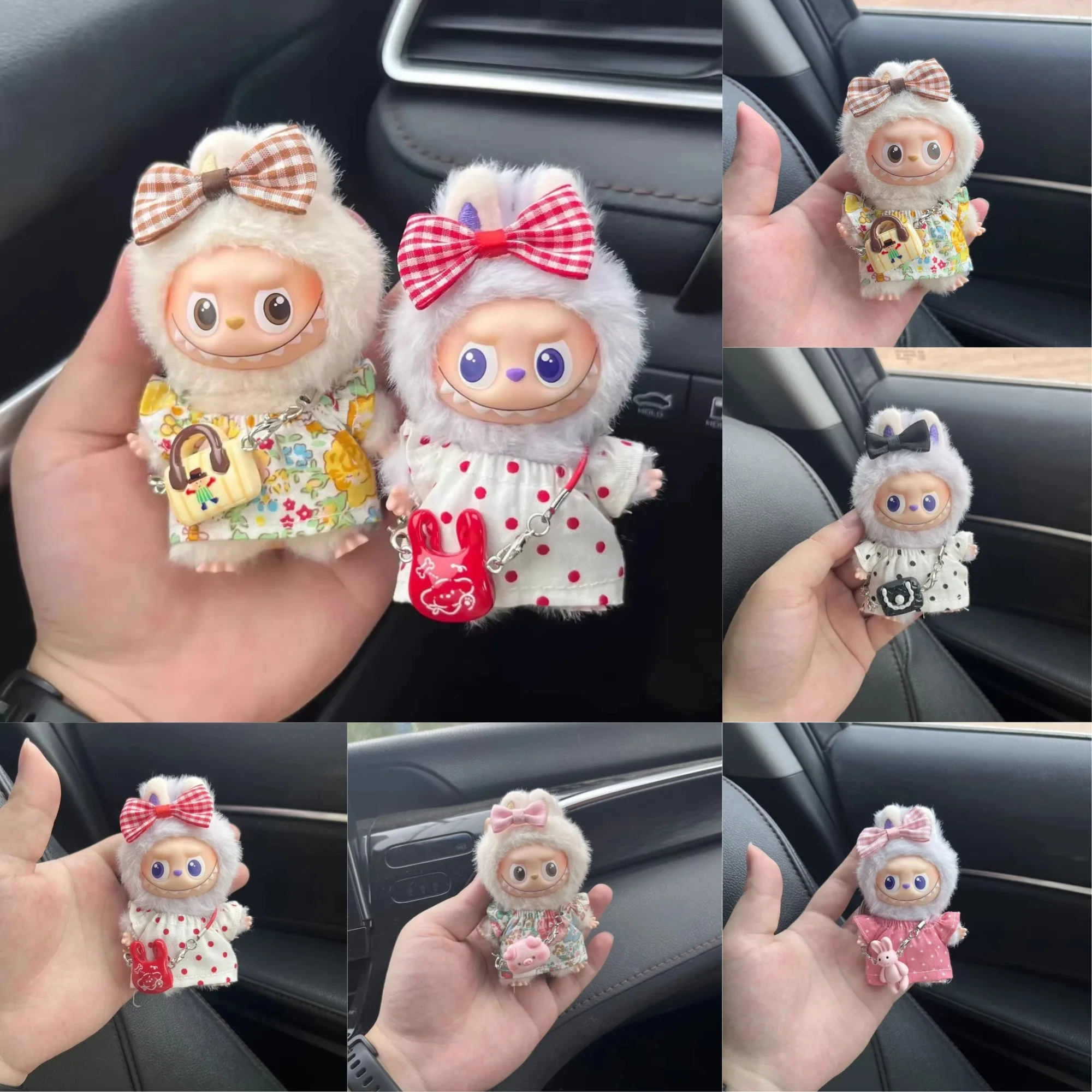 Для Mini Labubu 4,0 булавка для одежды Love, комплект из 3 шт., юбка с цветочным принтом, одежда для куклы, аксессуары для одежды, аксессуары Labubu