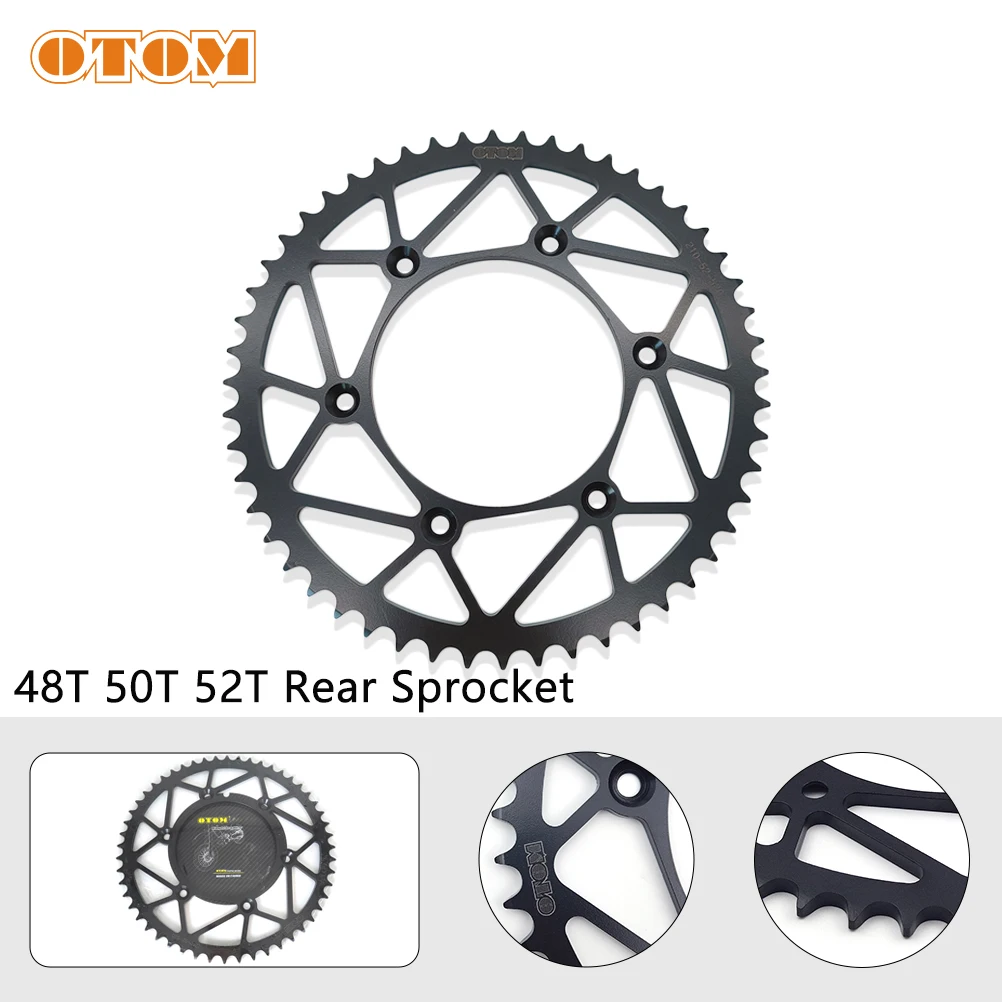 Цепи OTOM 520, цепи 48T 50T 52T, звездочки задней цепи мотоцикла, Задняя звездочка из углеродистой стали, Cog для HONDA CRF 250 450 CRF250R CRF450R