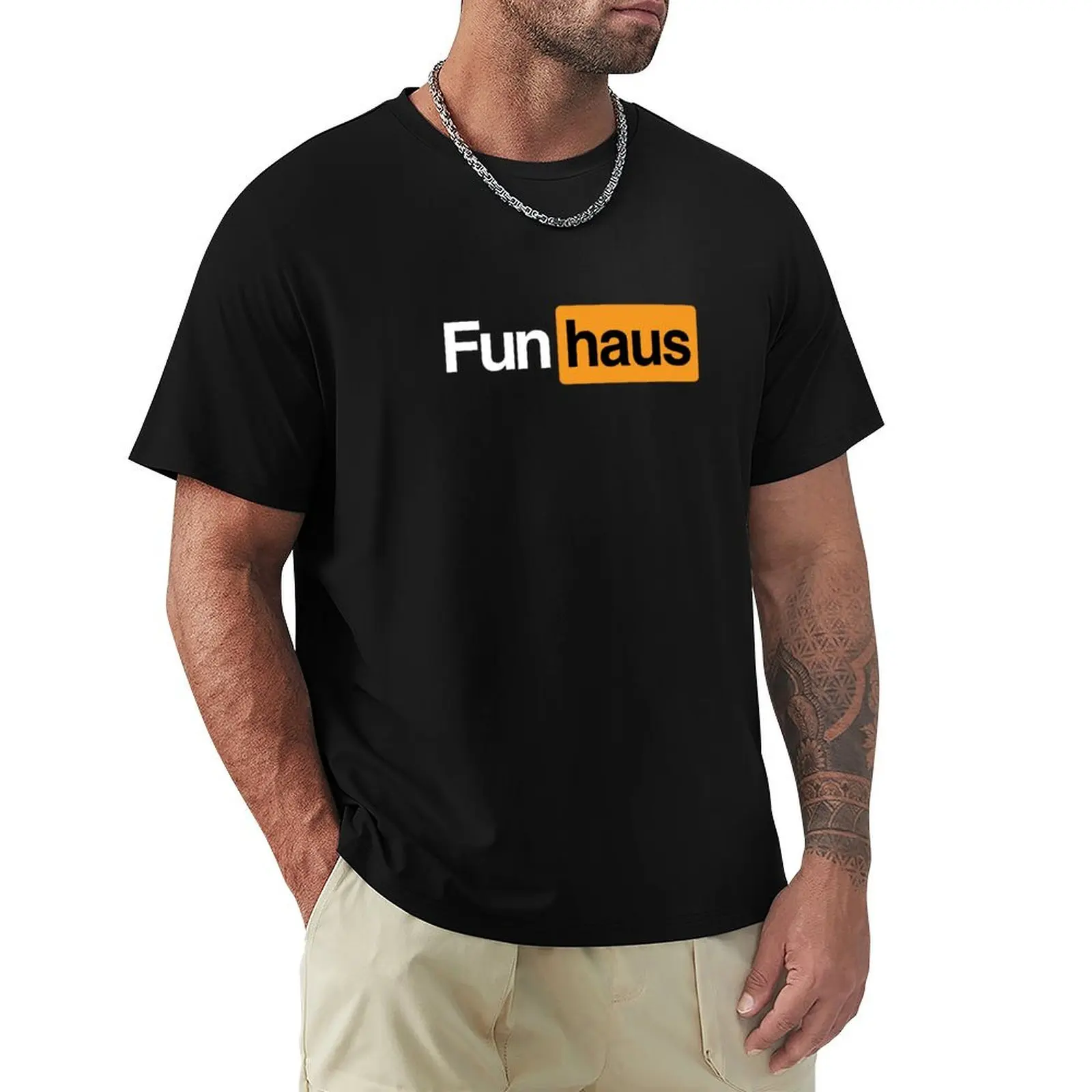 Футболка funhub funhaus, футболки с аниме, корейские модные хлопковые мужские футболки, лето 2025, мужские футболки, повседневные стильные футболки