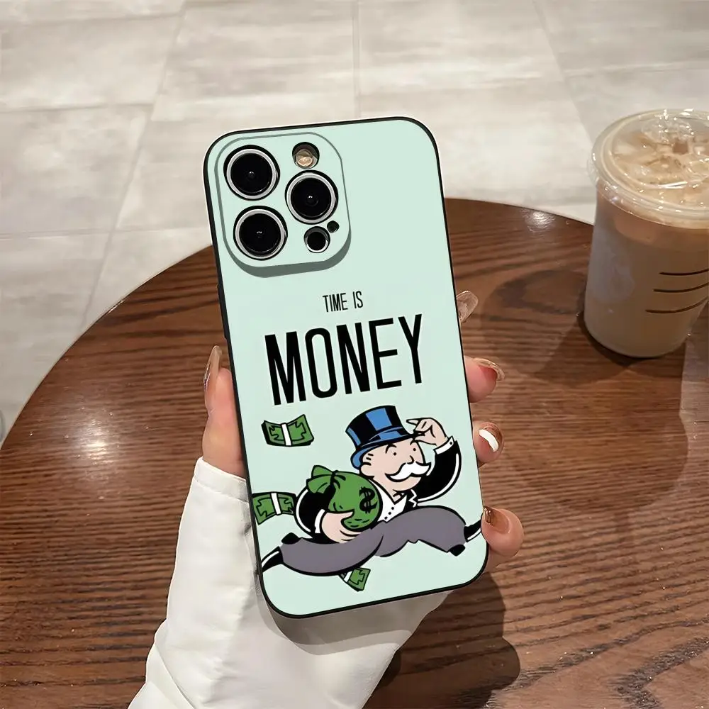 Чехол для телефона Dollar Alec Monopoly Man для iPhone 17 Ari 16 E Pro Max 15 14 13 Mini 12 Pro 11 XS Max 7 8 Plus, черный мягкий корпус (art.: 3920d2142f894) - 3920d2142f894