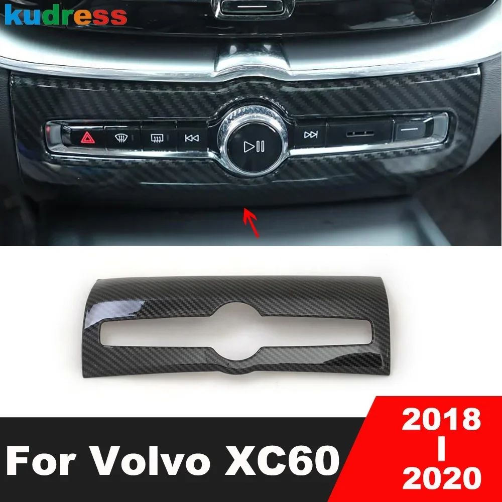 Для Volvo XC60 XC 60 2018 2019 2020 углеродное волокно автомобильный центр кондиционера переключатель переменного тока панель крышка отделка аксессуары для интерьера
