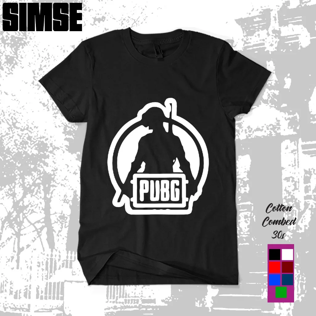 Футболка Pria Distro Sablon DTF PUBG силуэт векторный логотип игры онлайн SIMSE.ID