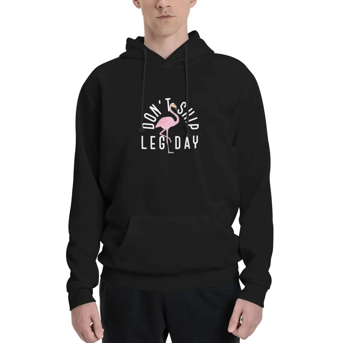Don T Skip Leg Day Flamingo — милый винтажный мужской свитер с капюшоном с фламинго