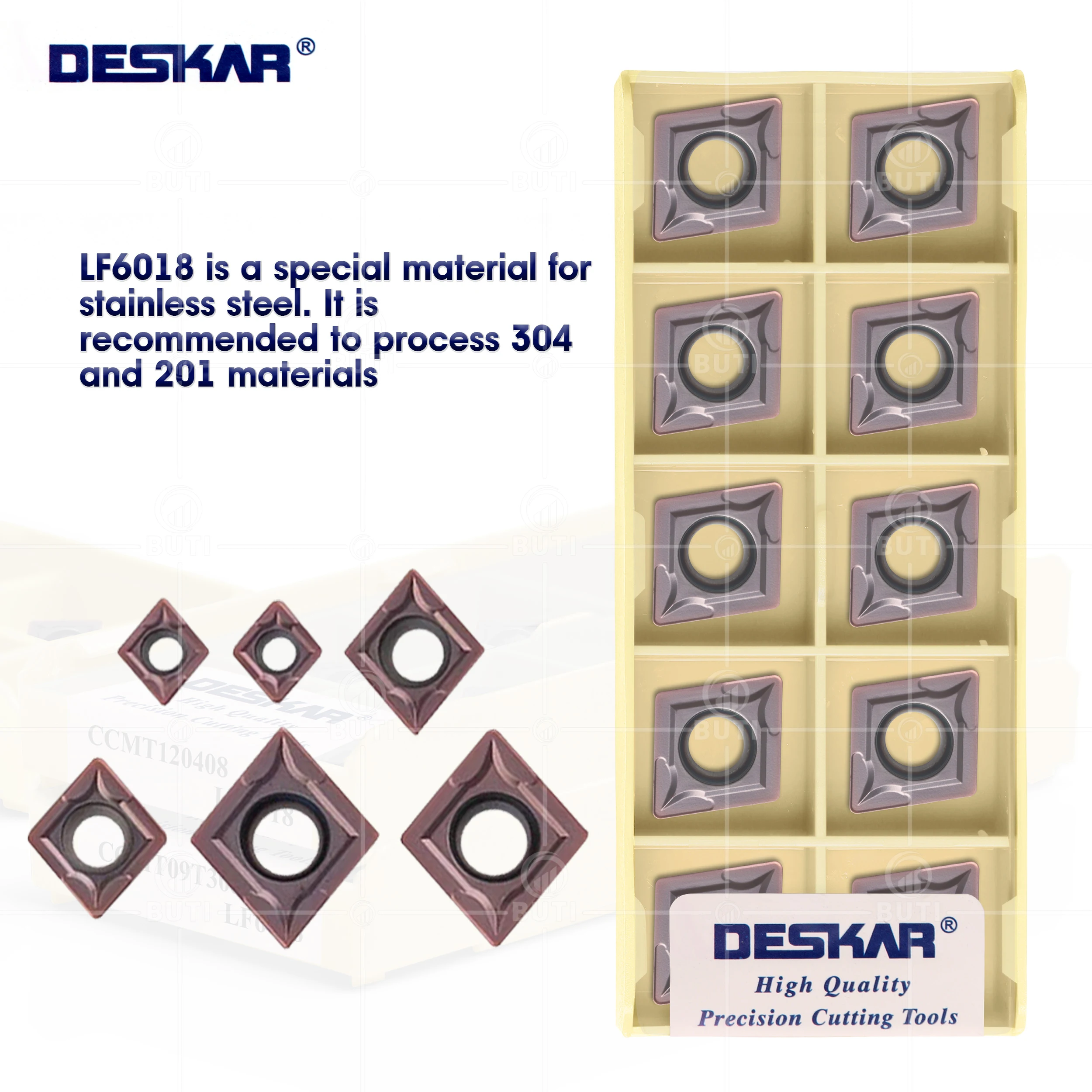 DESKAR 100% оригинальный CCMT060204/060208 CCMT09T304 CCMT09T308 CCMT120404 CCMT120408 LF6018 токарные инструменты карбидная вставка токарный станок с ЧПУ