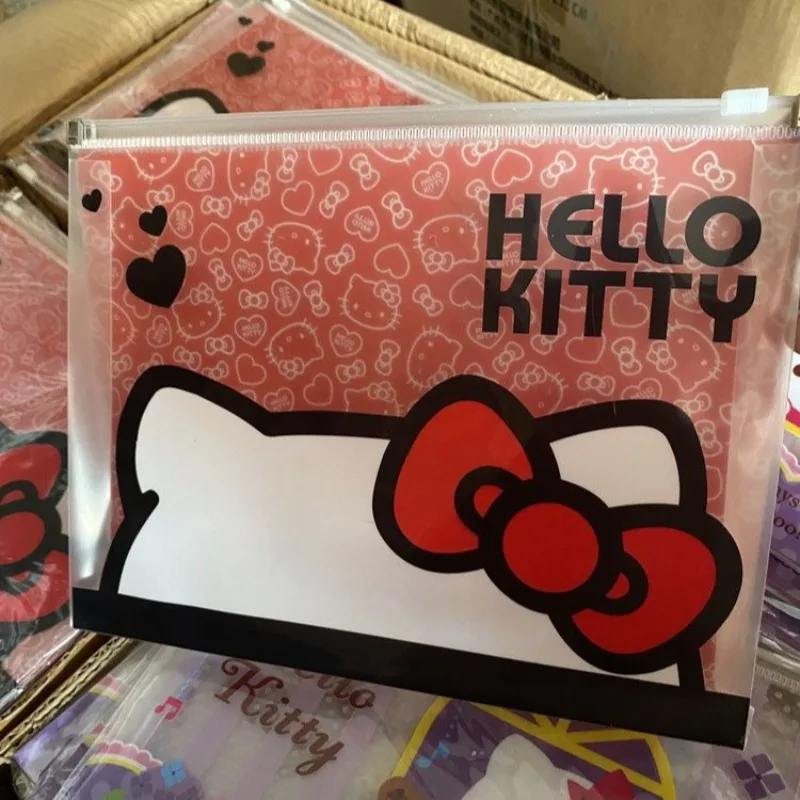 Фото A5 Sanrio Hello Kitty папки для файлов мультяшная сумка для документов карман для хранения канцелярских принадлежностей водонепроницаемая сумка на молнии школьные и офисные принадлежности №3