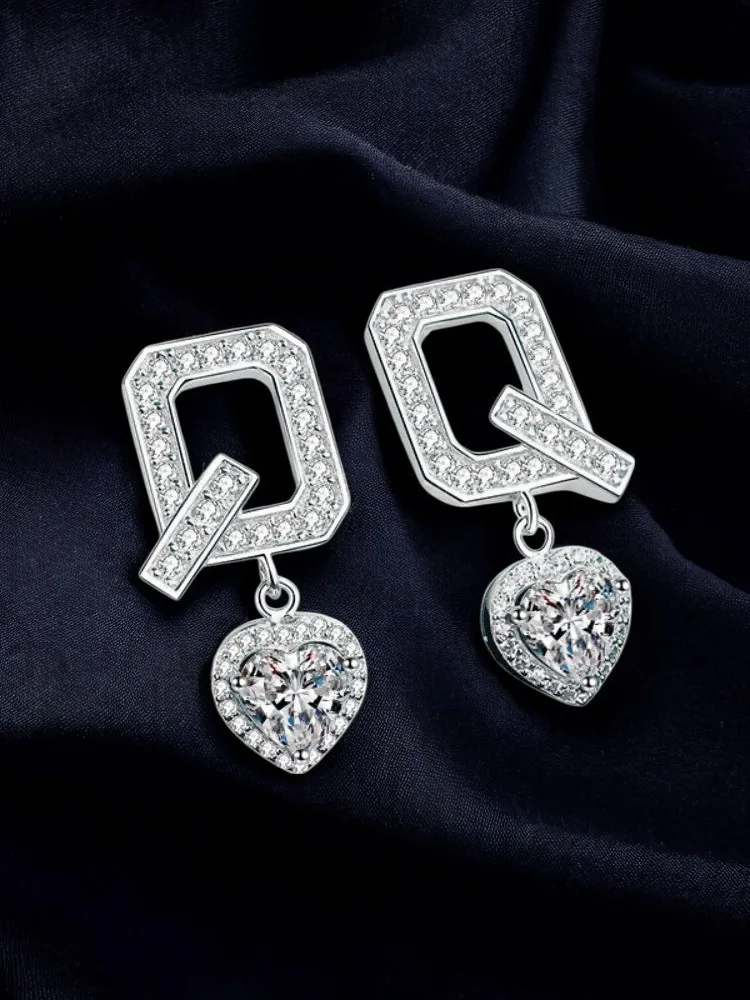 Фото Официальный магазин MoisaLuxe GRA Moissanite PlataQ, простые серьги из чистого серебра 925, модные украшения для женщин, которые можно носить №2