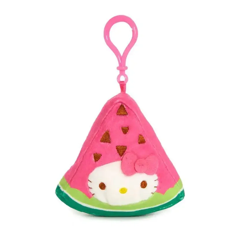 Фото Sanrio фруктовый плюшевый игрушечный брелок с рисунком груши/арбуза/ананаса кукла кулон автомобильный брелок для ключей рюкзак сумка Декор детский подарок №5