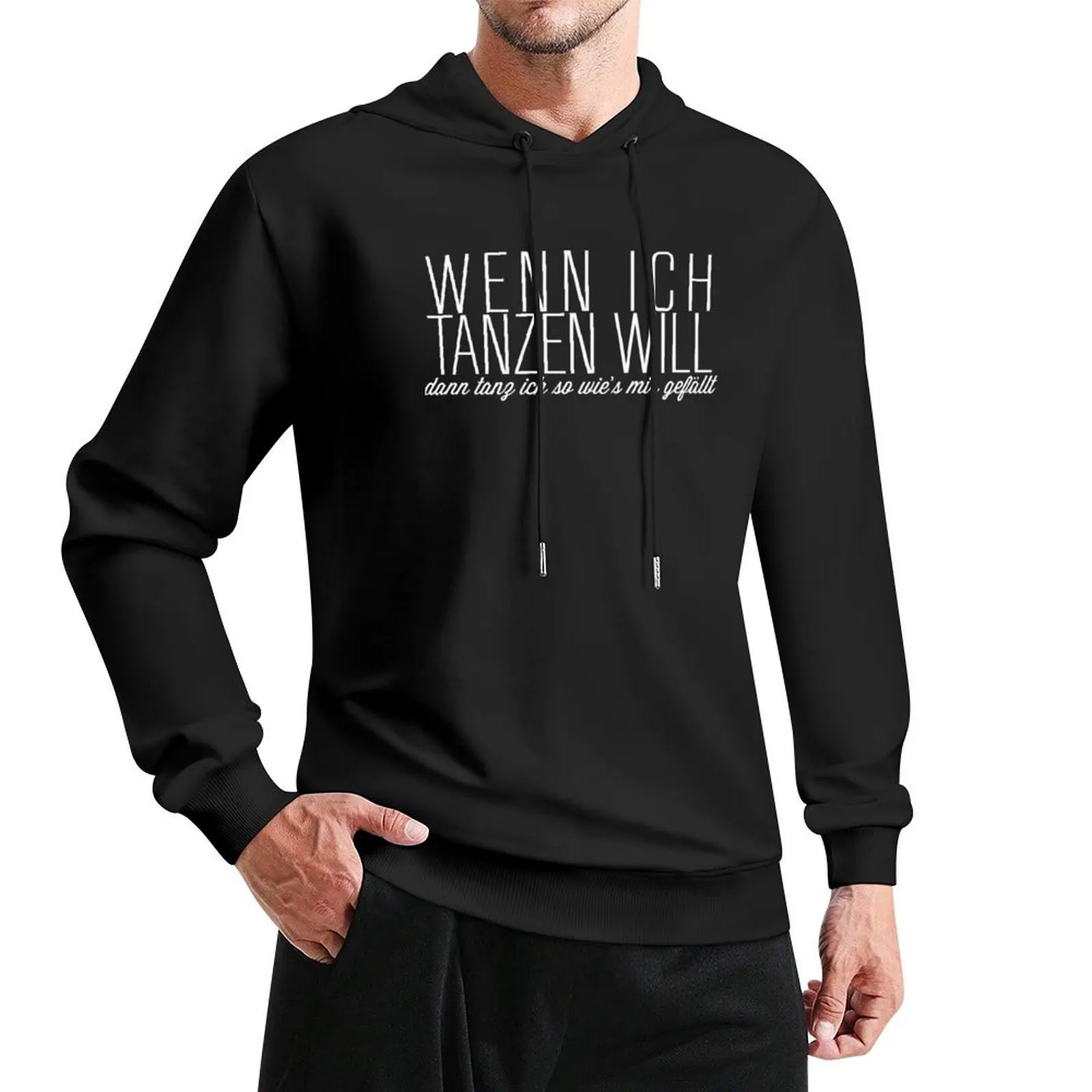 Фото WENN ICH TANZEN WILL Fitted Hoodie корейская осенняя одежда мужская толстовка комплект мужская одежда мужская толстовка с капюшоном №4