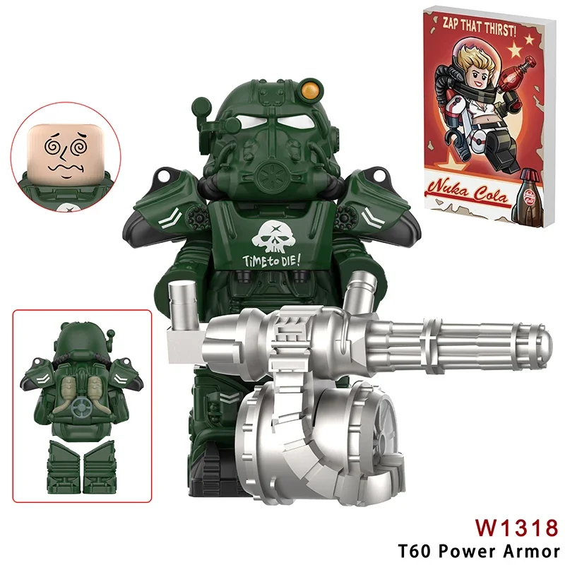 MOC военные Bos T60 Power Armor солдаты мини аниме фигурки рыцари роботы строительные блоки кирпичи DIY игрушки для детей подарок (art.: 3920ccca9c4d2) - 3920ccca9c4d2