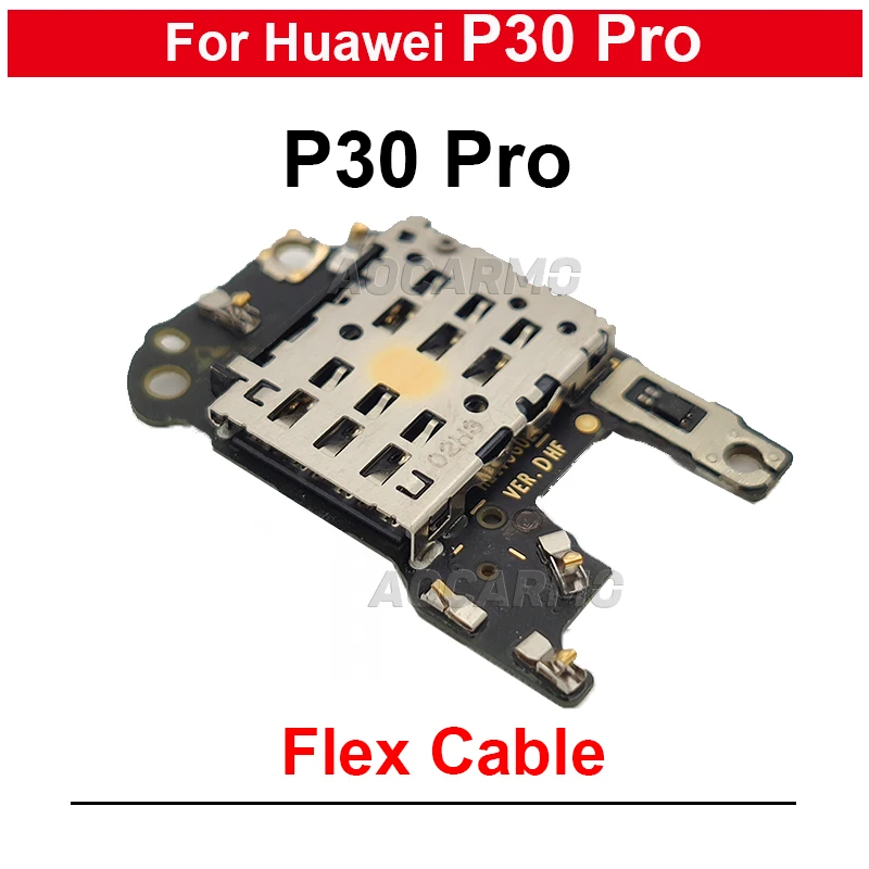 Для Huawei P30 Pro P30pro устройство чтения SIM-карт с микрофоном, микрофоном, держатель для SIM-карты, гнездо, запасная часть
