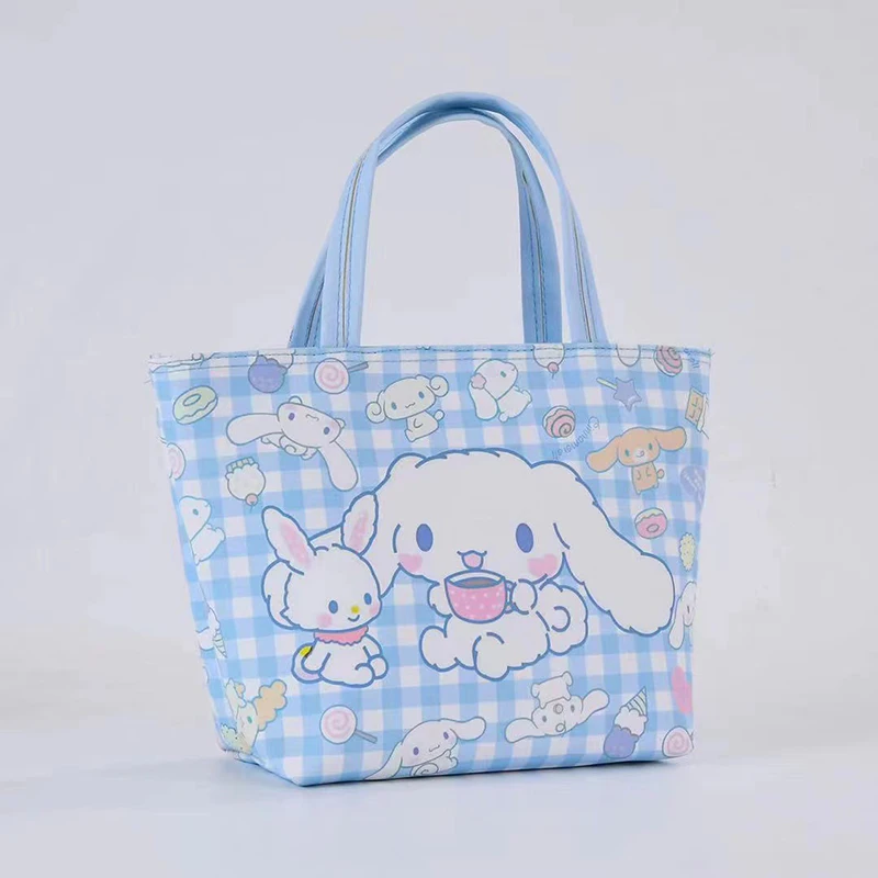 Сумка для пикника Hello Kitty Kuromi, портативная Термосумка Sanrio Cinnamoroll My Melody, кожаный Ланч-бокс для студентов, сумка, игрушки для девочек
