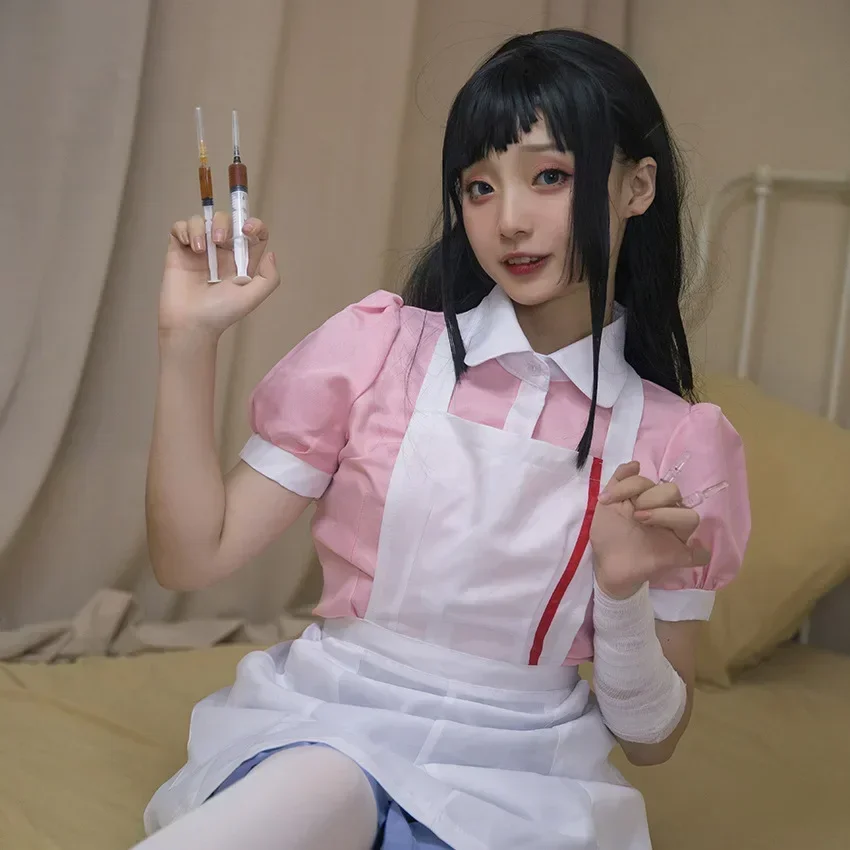 Mikan Tsumiki Косплей Костюм Аниме данганронпа женское платье горничная униформа ПОЛНЫЙ КОМПЛЕКТ Хэллоуин длинный парик Карнавальная одежда (art.: 3920c864cccef) - 3920c864cccef