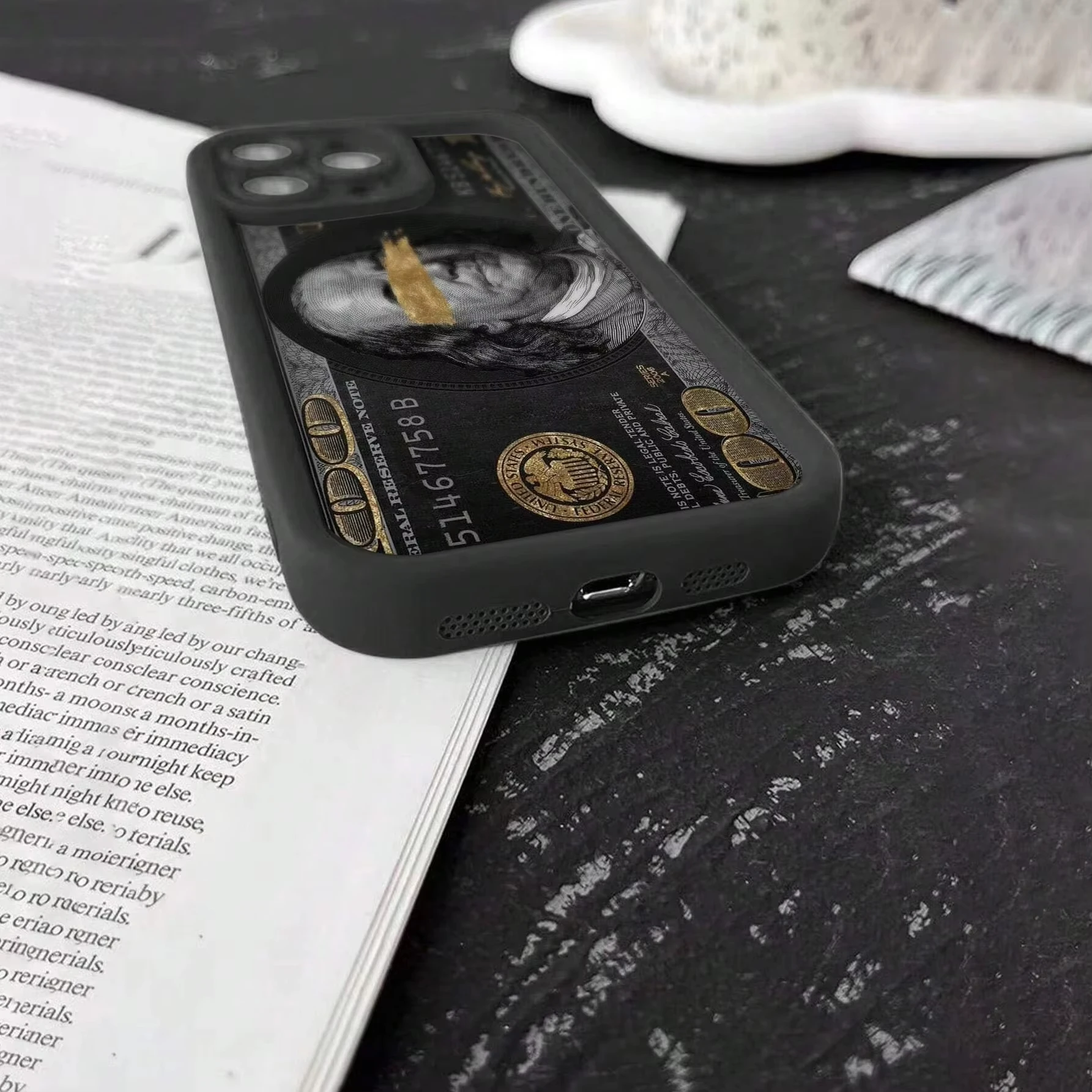 Чехол для телефона с дизайном банкнот в долларах США для iPhone 16, 15, 14, 13, 12, 11 Pro Max Mini XS X XR SE 7, 8 Plus, противоударный (art.: 3920cc0430263) - 3920cc0430263