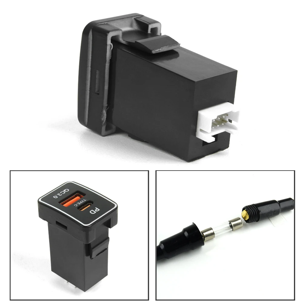 YSY 1 шт. адаптер для быстрой быстрой зарядки TYPE-C QC3.0 USB-зарядное устройство для телефона на адаптере автомобильного зарядного устройства для Toyota TS-02-UC (art.: 3920d201c8bda) - 3920d201c8bda