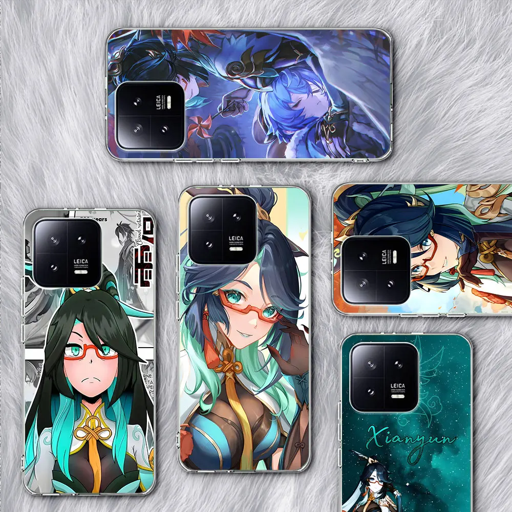 Ударопрочный чехол Xianyun Genshin для Xiaomi Mi 13 A2 12T 11T Pro 11 10T 6X 12 12X 11i 9 9T A3 Note 10 8 Lite, прозрачный мягкий чехол для телефона