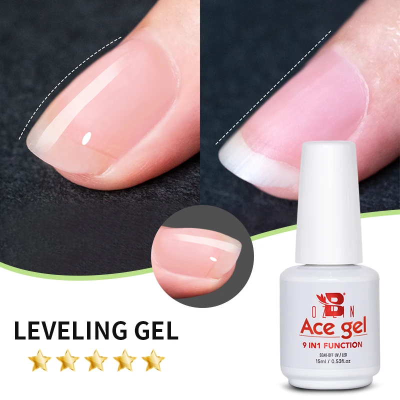 Фото BOZLIN 9-in-1 Ace Gel Nail Polish Transparent 15ML Function Gel Soak Off Nail Art Gel Varnish Thickness Rubber Base Gel №4