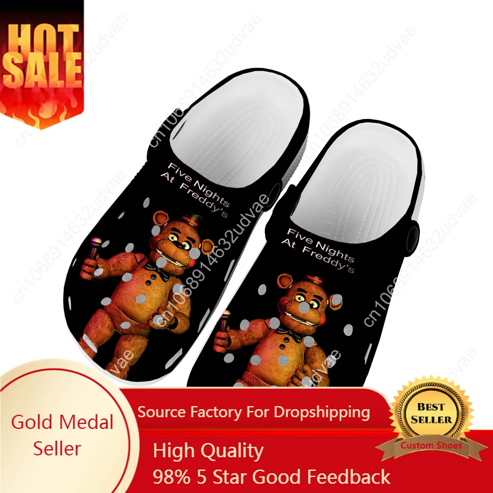 Fnaf Freddy аниме в игре ночи Мультфильм пять домашние Сабо пользовательская обувь для воды для мужчин женщин подростков искусственные пляжные тапочки с дырками