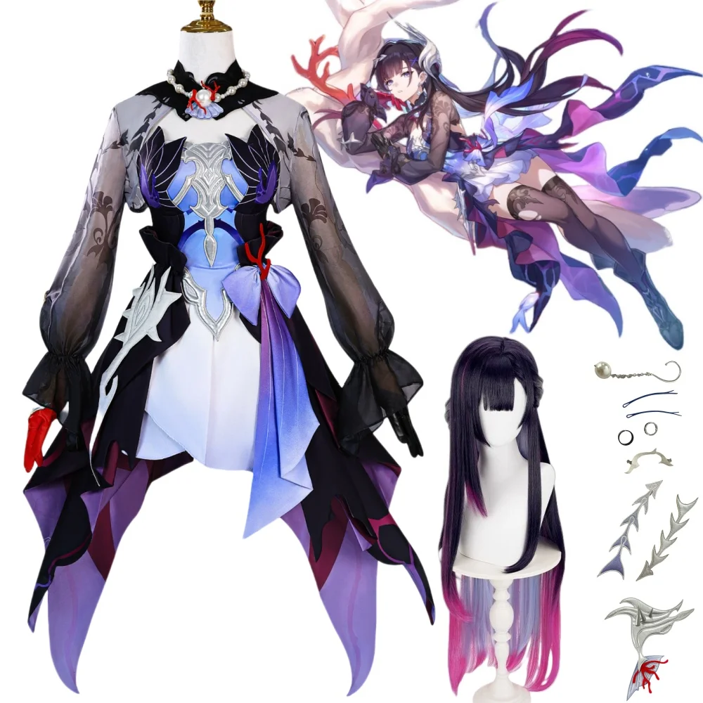 Hysilens Косплей Игра Honkai: Star Rail Костюм Аниме Карнавал Хэллоуин Комикс Анимация Праздничная Одежда Парик