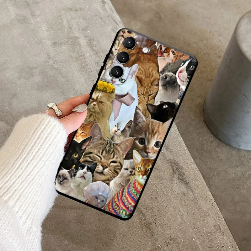 Фото Забавный чехол с изображением плача и кота для Samsung Galaxy S22 23 21 S20 FE Ultra S10 S9 S8 Plus S10e Note 20Ultra 10Plus №5