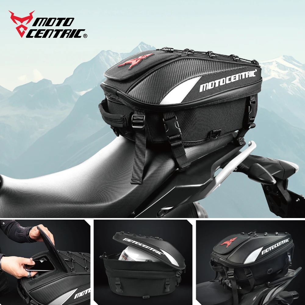 Мотоциклетная хвостовая сумка MOTOCENTRIC, водонепроницаемая оксфордская сумка из углеродного волокна, мотоциклетный рюкзак, большая вместительная сумка на заднее сиденье для мотокросса Аксессуары для мотоциклов
