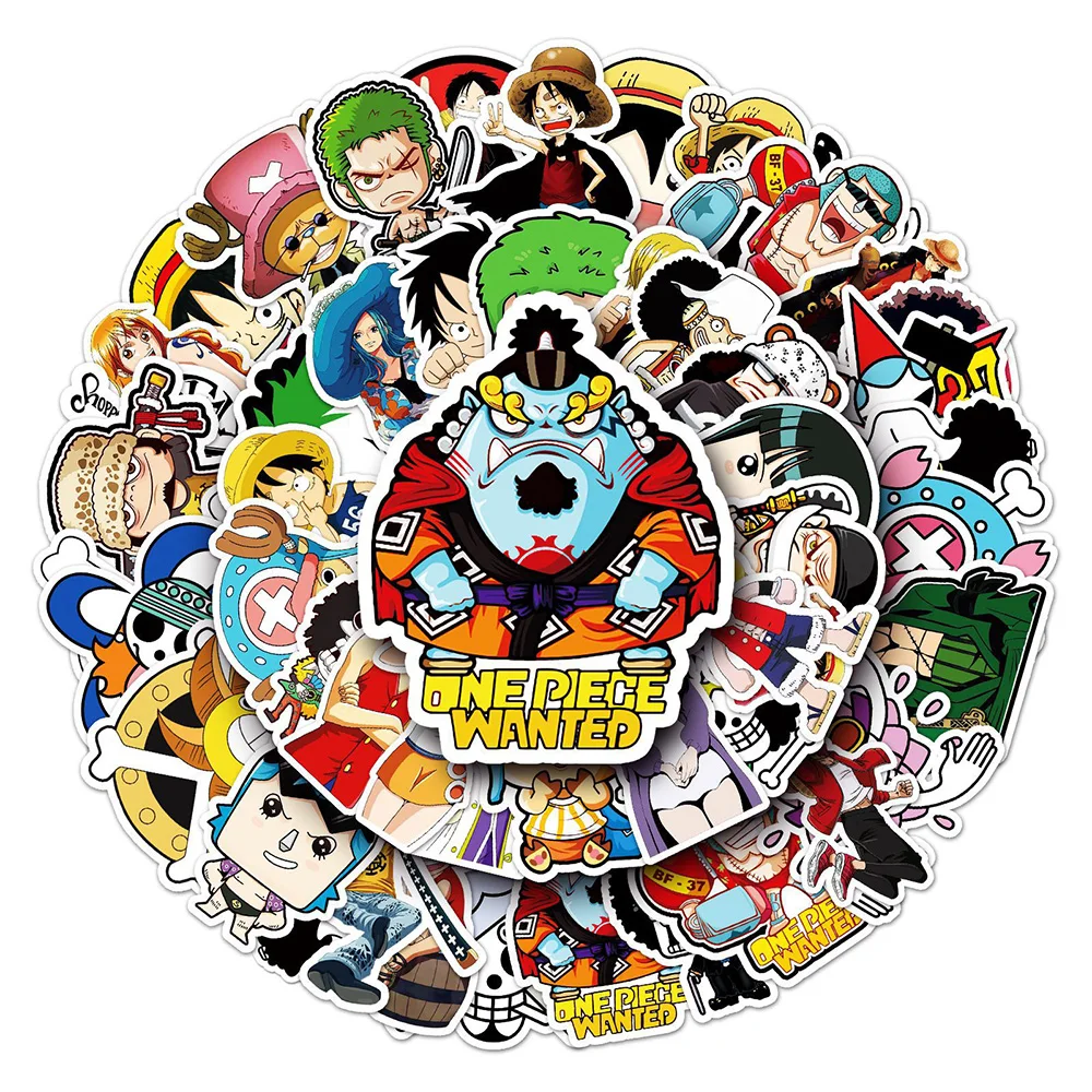 Фото 10/30/50 шт. ONE PIECE аниме наклейки мультфильм наклейки граффити чемодан ноутбук скейтборд автомобиль водостойкие детские забавные наклейки подарок №4