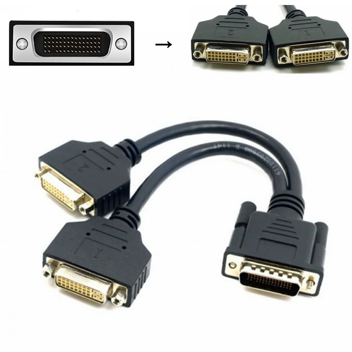 DMS-59pin «папа» на двойной DVI 24 + 5 «мама» удлинительный кабель-разветвитель для монитора видеокарты