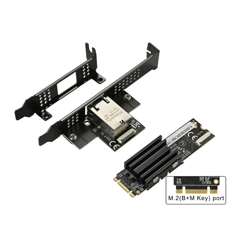 Фото M.2 на один порт 10 Gbase Ethernet Gigabit + M Key 10G 2 1000M Карта сетевого адаптера RJ45 Чип AQC113 Networking X3UF №3