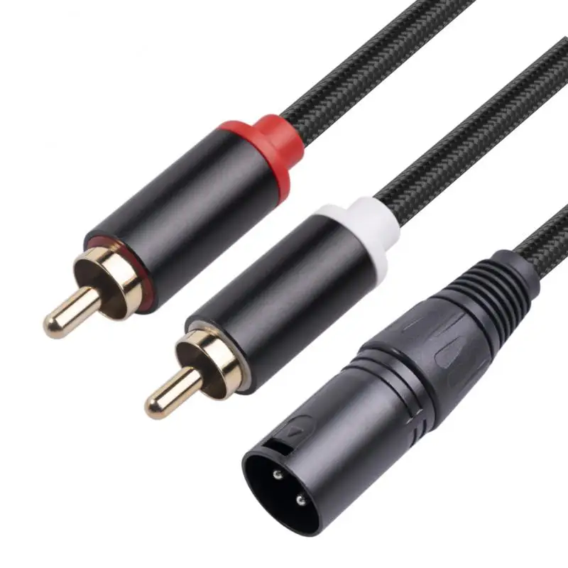 Фото Аудиокабель RYRA RCA на 2 XLR 3pin кабель папа-папа Соединительный микшерный пульт, микрофон, магнитофон, усилитель линейный выход №4