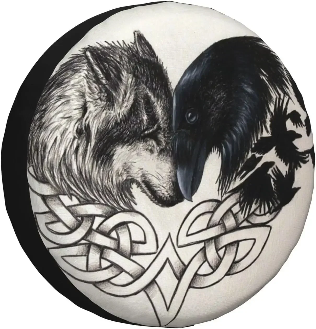 Cubierta neumático vikingo nórdico Wolf Raven Rune, cubierta Universal resistente a la intemperie y al polvo para remolques,