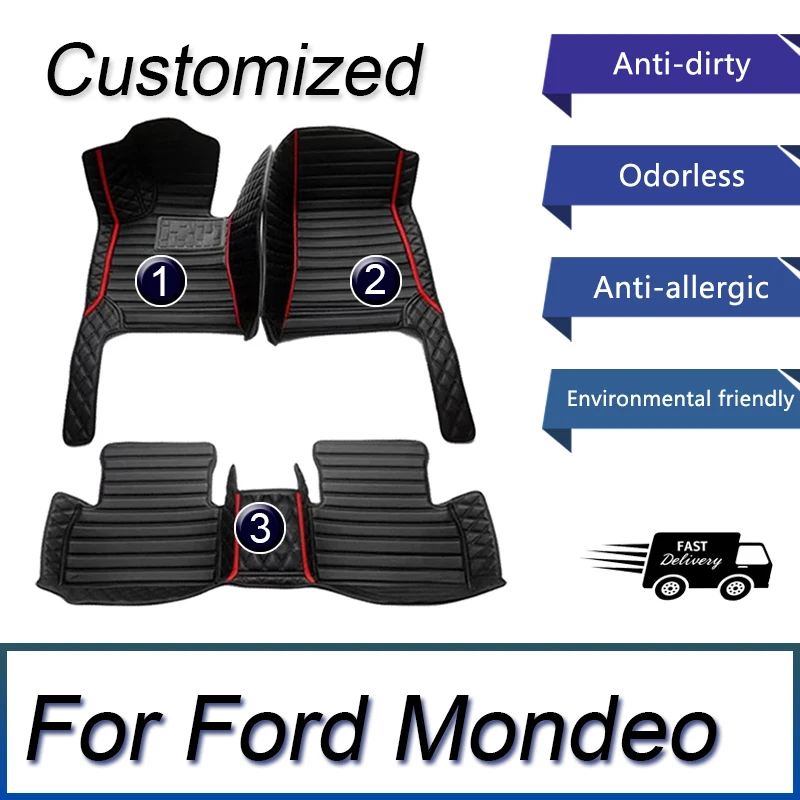 Автомобильные коврики для Ford Mondeo Fusion Mk V 4 2017 ~ 2021, коврики с защитой от грязи, водонепроницаемые напольные коврики, уменьшающие трение, автомобильные аксессуары
