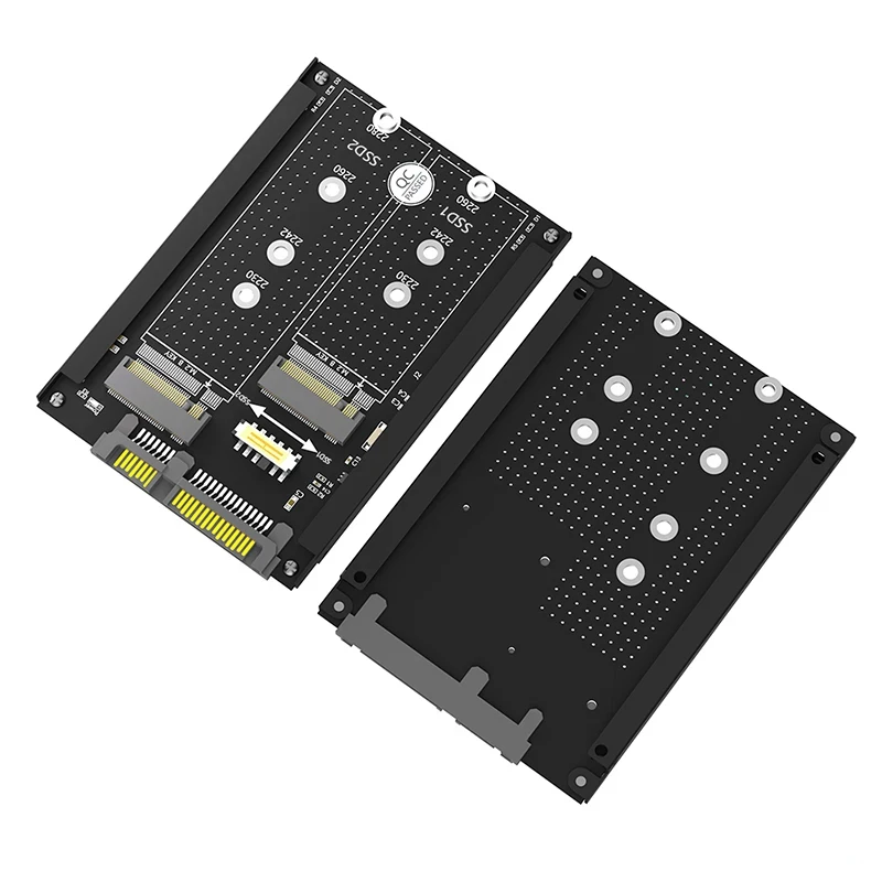 Новый адаптер M2 SATA SSD с двумя ключами B + M M.2 NGFF SSD на 2,5 дюйма SATA 3,0 6 Гбит/с, адаптер, карта с металлическим корпусом
