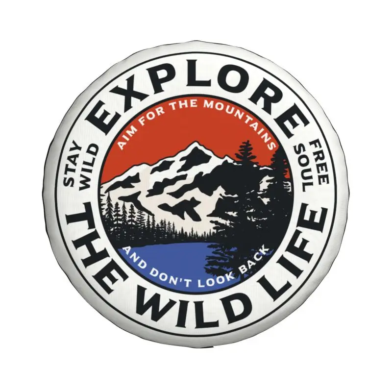 Фото Custom Wild Life Mountain Camper Adventure Camping Spare Tire Cover for Jeep Hummer SUV RV 4x4 Car Wheel Protectors Accessories №2